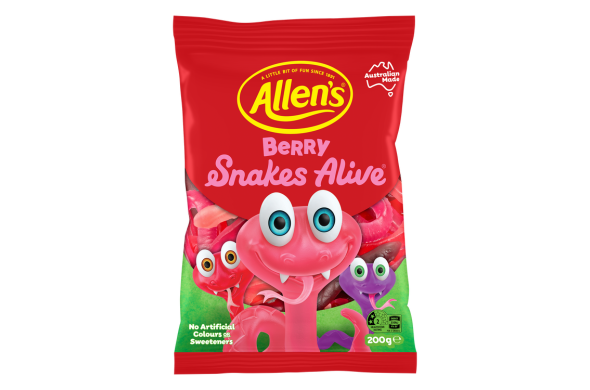 Allen's Berry Snakes Alive | Allens Lollies